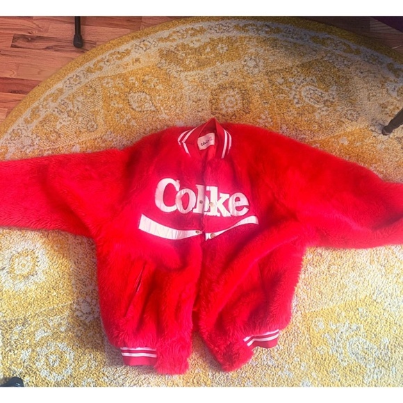 COCA COLA RED FUR JACKET - Picture 2 of 2